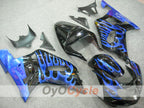 Injection Fairing kit for 01-03 GSX R600 - Blue, Black - Flame #OYO87901042