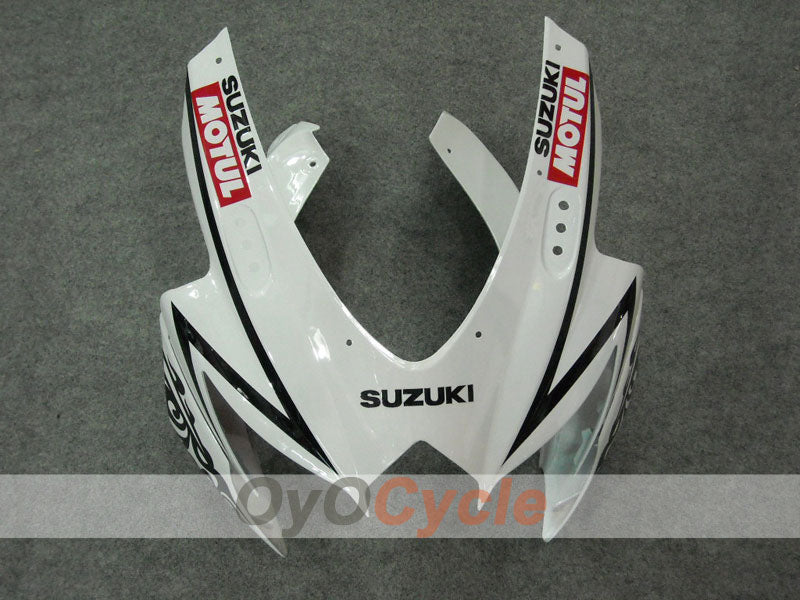 Injection Fairing kit for 08-10 GSX R600 - White, Black - Corona, MOTUL #OYO87901606