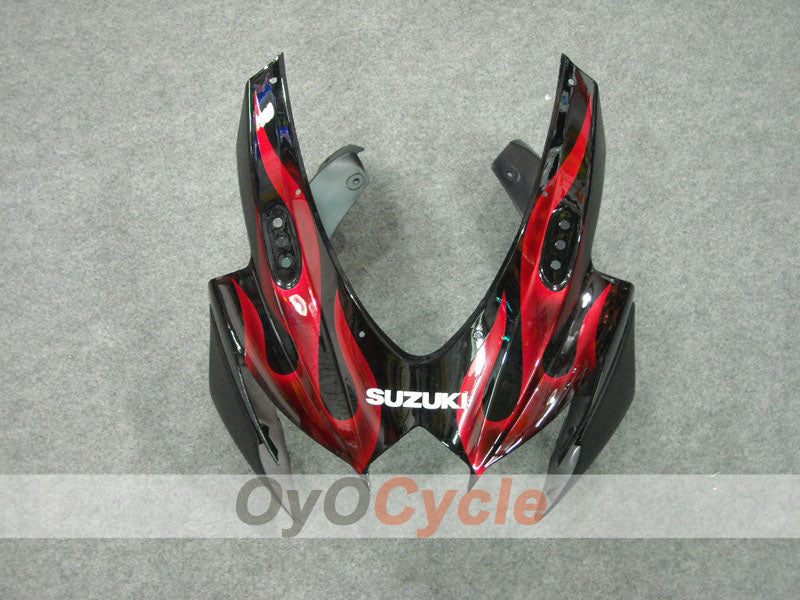 Injection Fairing kit for 08-10 GSX R600 - Red, Black - Flame #OYO87901626