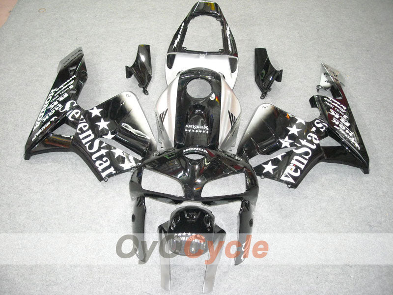 Injection Fairing kit for 05-06 CBR600RR - Black, Silver - SevenStars #OYO87900347 Main image
