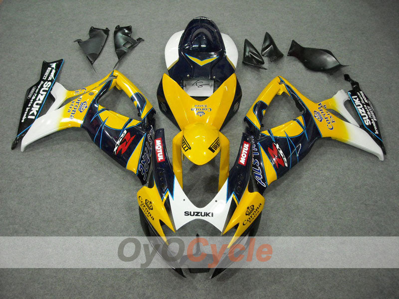 Injection Fairing kit for 06-07 GSX R600 - Yellow, Black - Corona, MOTUL #OYO87901430 Secondary image