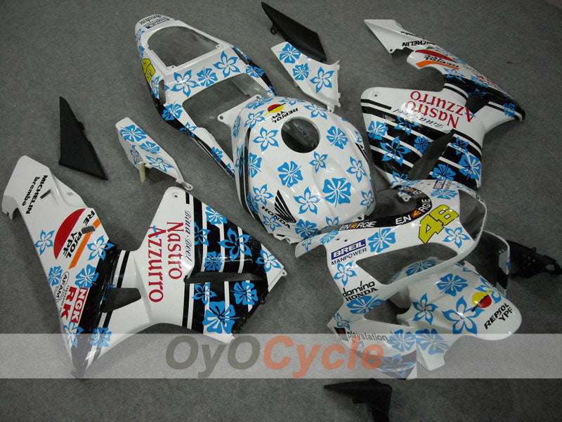 Injection Fairing kit for 03-04 CBR600RR - White, Black - Nastro Azzurro #OYO87902539 Secondary image