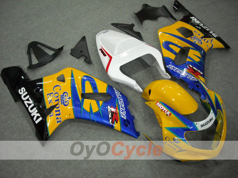 Injection Fairing kit for 00-03 GSX R750 - Yellow, Blue - Corona #OYO87901028