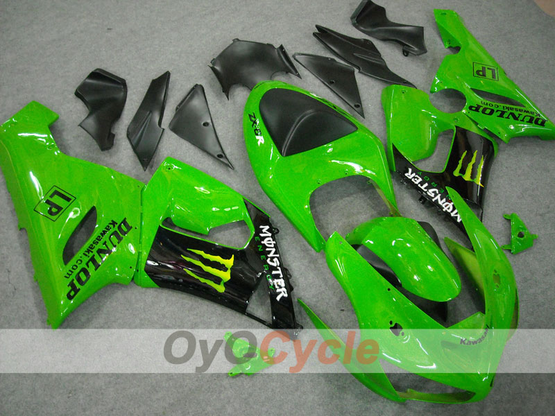 Injection Fairing kit for 05-06 NINJA ZX-6R - Green, Black - Monster #OYO87901873 Secondary image