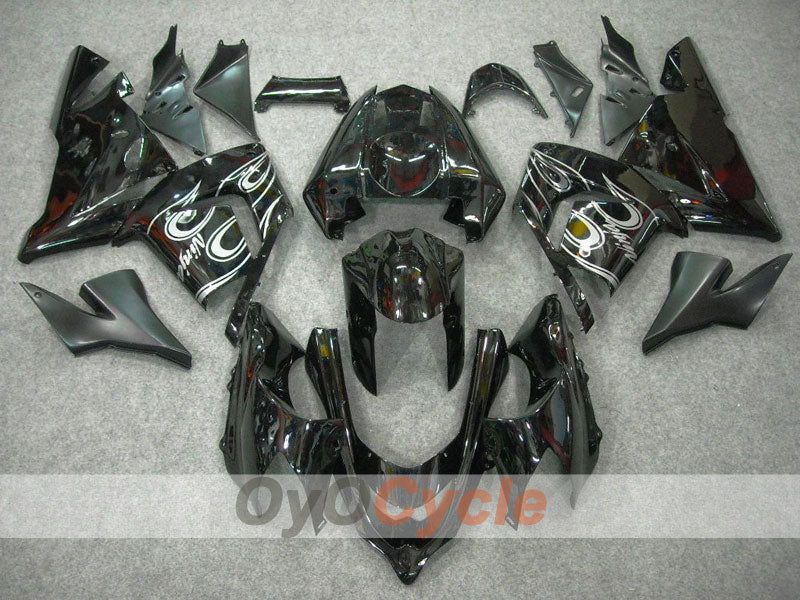 Injection Fairing kit for 04-05 NINJA ZX-10R - White, Black - Flame #OYO87901533