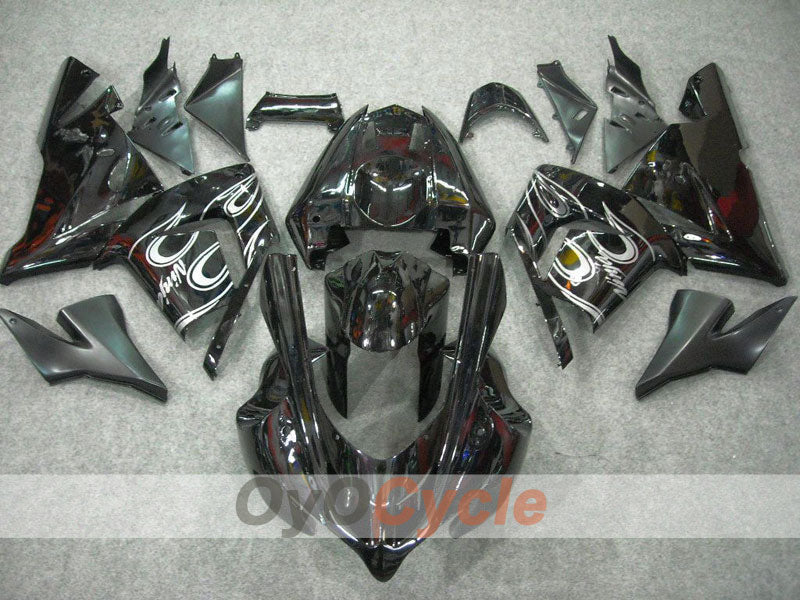Injection Fairing kit for 04-05 NINJA ZX-10R - White, Black - Flame #OYO87901533