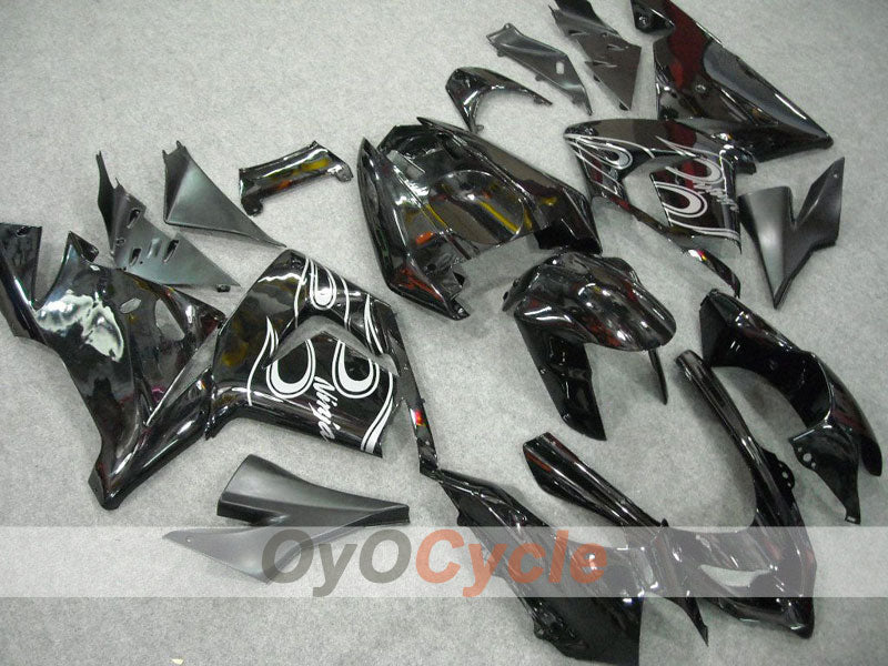 Injection Fairing kit for 04-05 NINJA ZX-10R - White, Black - Flame #OYO87901533