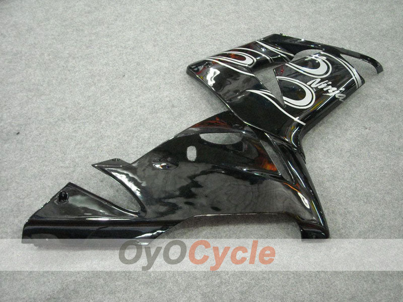 Injection Fairing kit for 04-05 NINJA ZX-10R - White, Black - Flame #OYO87901533