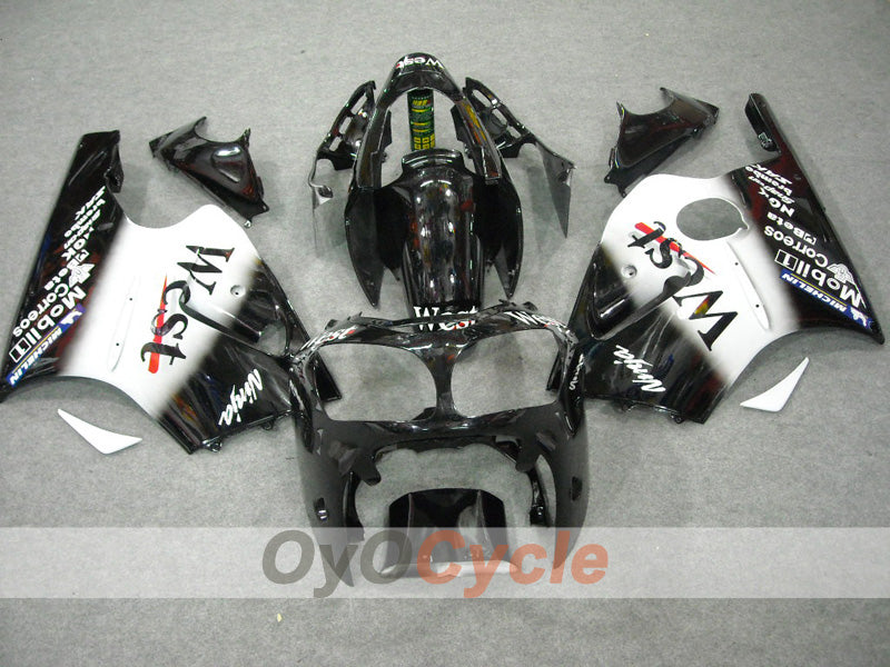 Injection Fairing kit for 00-01 NINJA ZX-12R - White, Black - West #OYO87903078 Secondary image