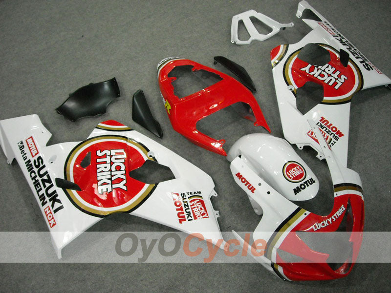 Injection Fairing kit for 04-05 GSX R750 - Red, White - Lucky Strike #OYO87901258 Main image