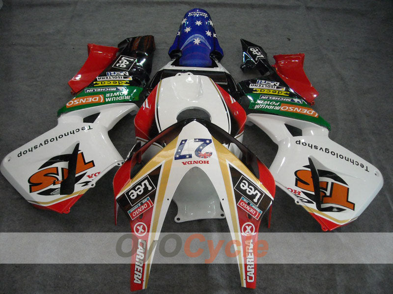 Injection Fairing kit for 03-04 CBR600RR - Red, White - Lee #OYO87902532