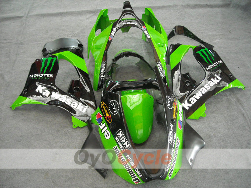 Fairing kit for 00-01 NINJA ZX-9R - Green, Black - Monster #OYO87903030
