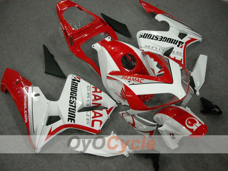 Injection Fairing kit for 03-04 CBR600RR - Red, White - PRAMAC #OYO87902565