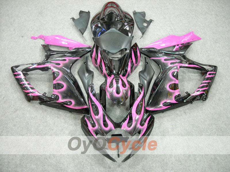Injection Fairing kit for 06-07 GSX R750 - Black, Pink - Flame #OYO87901287