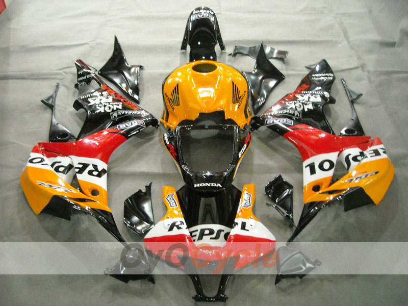 Injection Fairing kit for 07-08 CBR600RR - Orange, Black - Repsol #OYO87900428 Main image