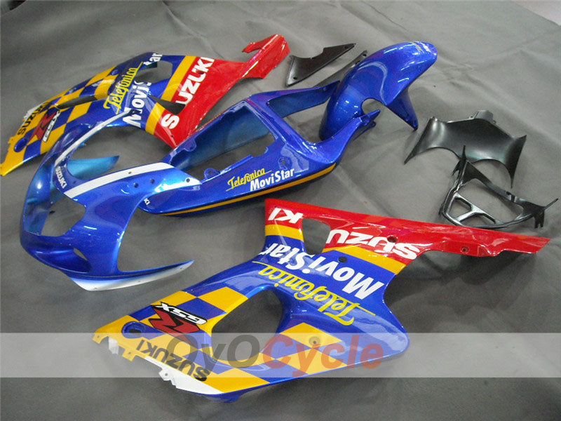 Injection Fairing kit for 00-02 GSX R1000 - Red, Blue - Movistar #OYO87901739