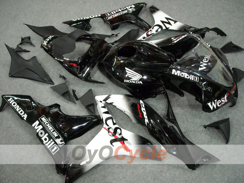 Injection Fairing kit for 07-08 CBR600RR - White, Black - West #OYO87900440 Secondary image