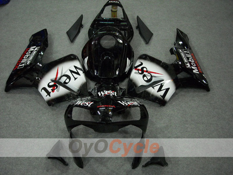 Injection Fairing kit for 03-04 CBR600RR - White, Black - West #OYO87902557