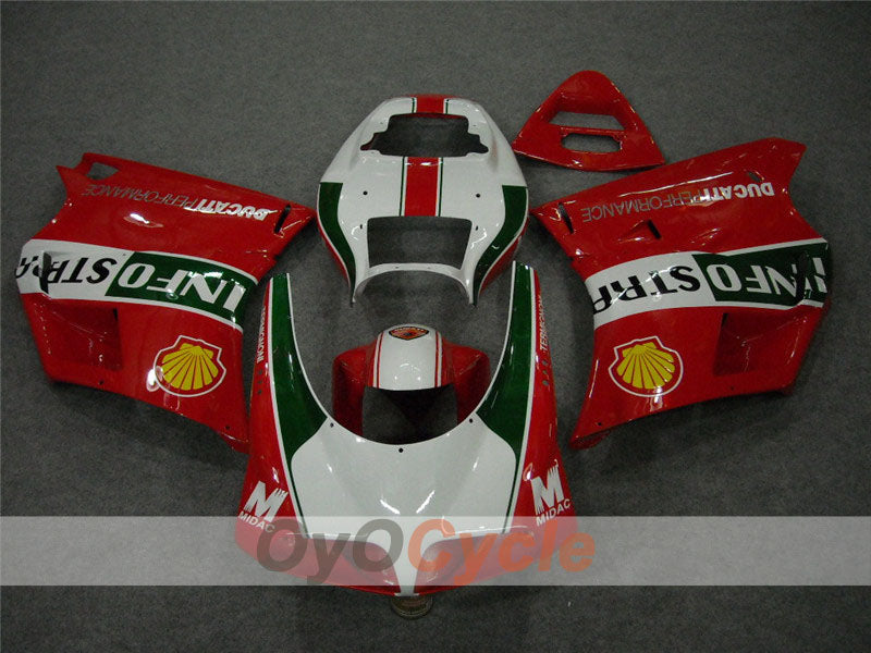 Injection Fairing kit for 02-04 Ducati 998 - Red, White - INFO STRADA #OYO87902295