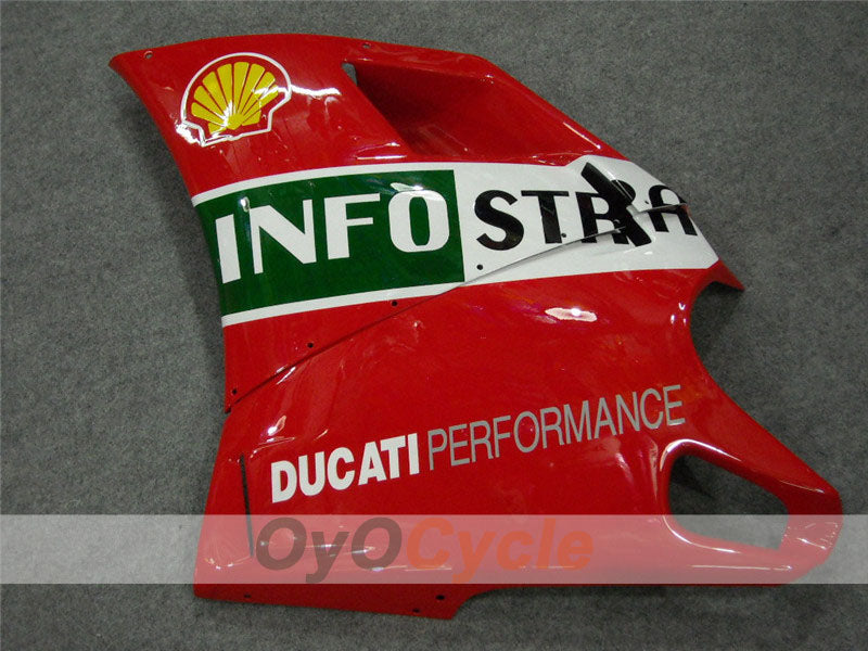 Injection Fairing kit for 02-04 Ducati 998 - Red, White - INFO STRADA #OYO87902295