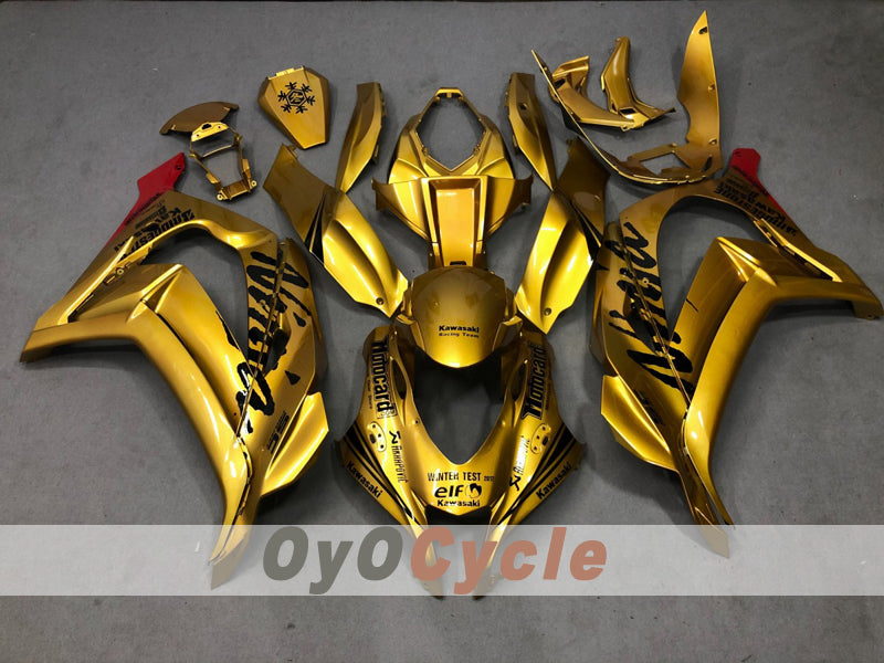 Injection Fairing kit for 16-20 NINJA ZX-10R - Black, Gold - Others #OYO87914612