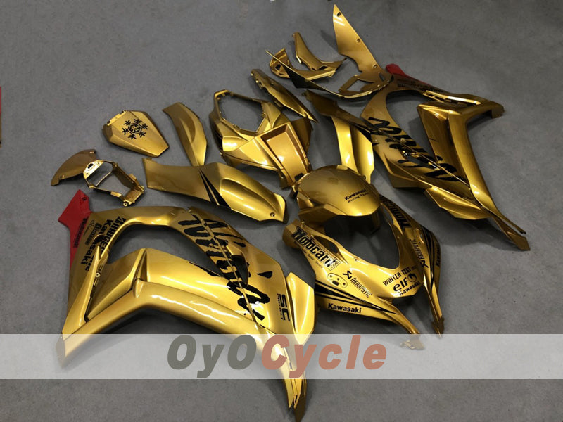 Injection Fairing kit for 16-20 NINJA ZX-10R - Black, Gold - Others #OYO87914612