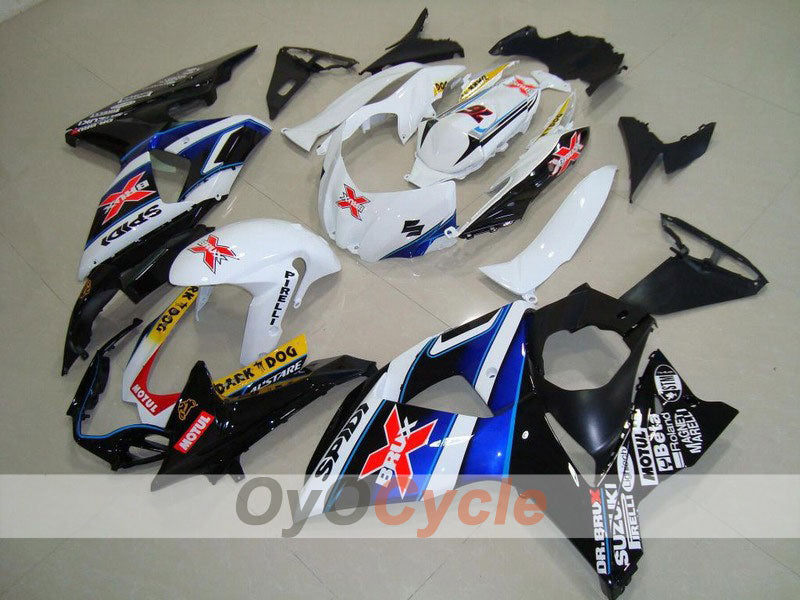 Injection Fairing kit for 09-16 GSX R1000 - White, Black - Dark Dog #OYO87902864 Main image