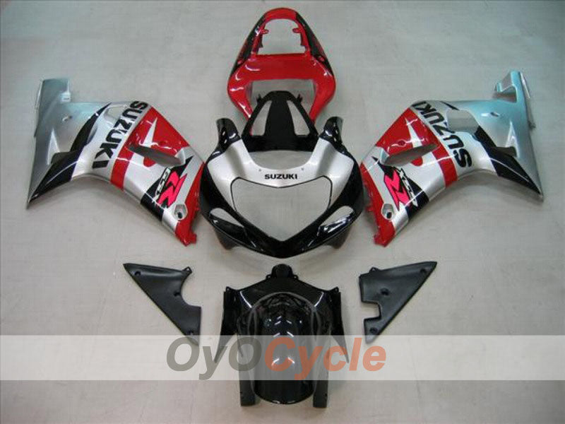Injection Fairing kit for 00-03 GSX R750 - Red, Black, Silver - Factory Style #OYO87901091