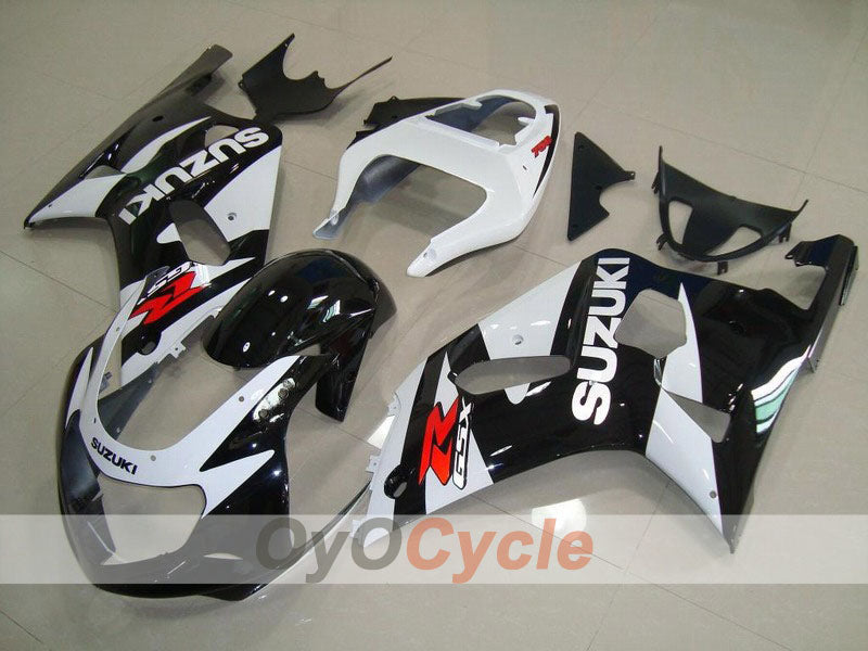 Injection Fairing kit for 00-03 GSX R750 - White, Black - Factory Style #OYO87901092 Main image
