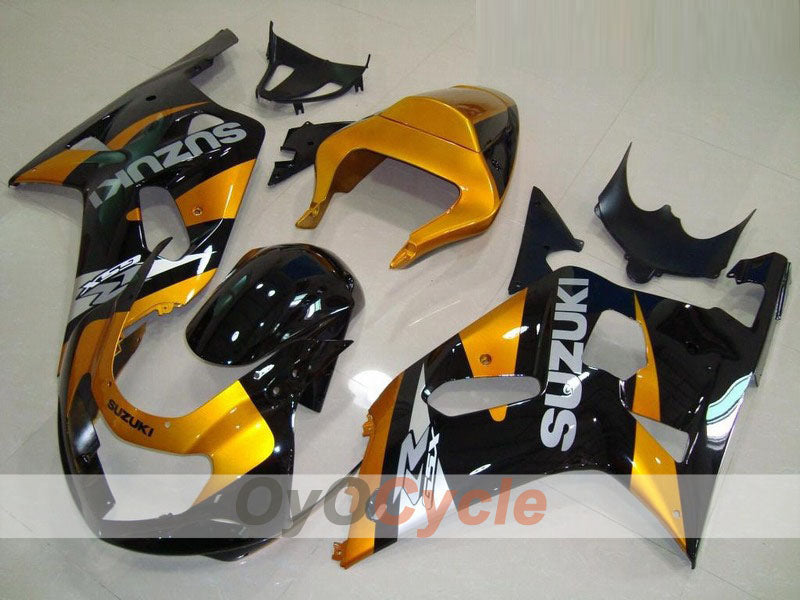 Injection Fairing kit for 00-03 GSX R750 - Black, Gold - Factory Style #OYO87903292 Main image