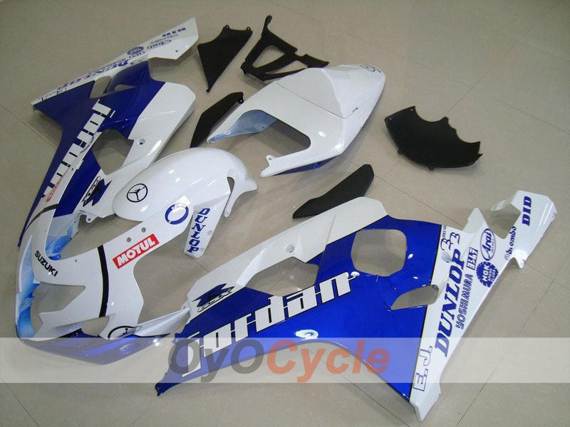 Injection Fairing kit for 04-05 GSXR600 - Blue, White - DUNLOP, Jordan, MOTUL #OYO87901194 Main image