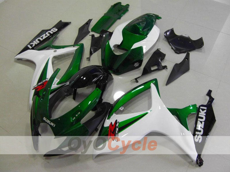 Injection Fairing kit for 06-07 GSX R750 - Green, White - Factory Style #OYO87901321