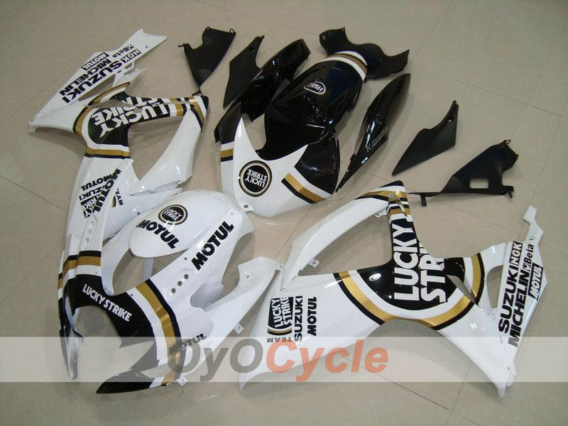 Injection Fairing kit for 06-07 GSX R750 - White, Black - Lucky Strike #OYO87901306 Main image