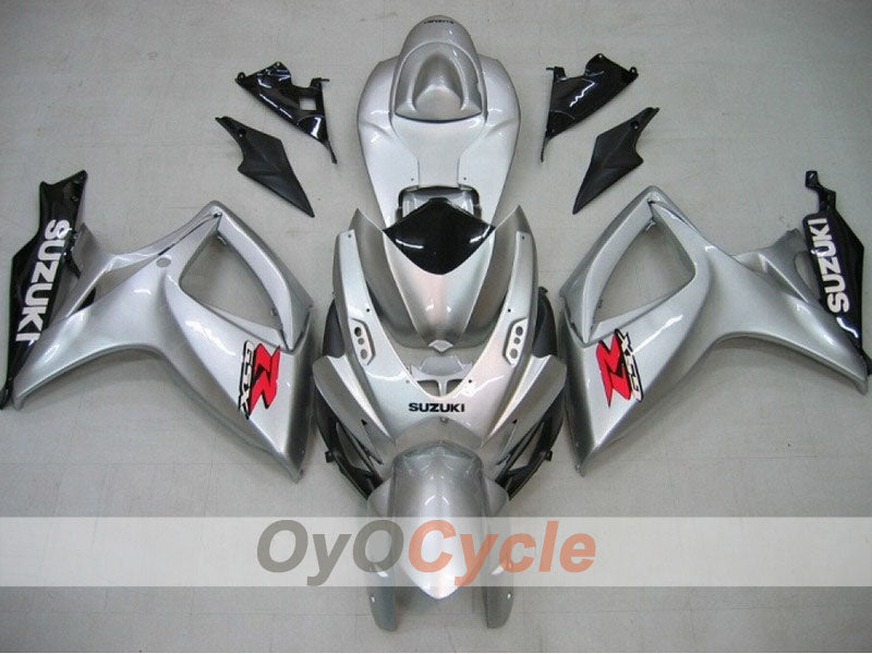 Injection Fairing kit for 06-07 GSX R600 - Black, Silver - Factory Style #OYO87901554 Main image