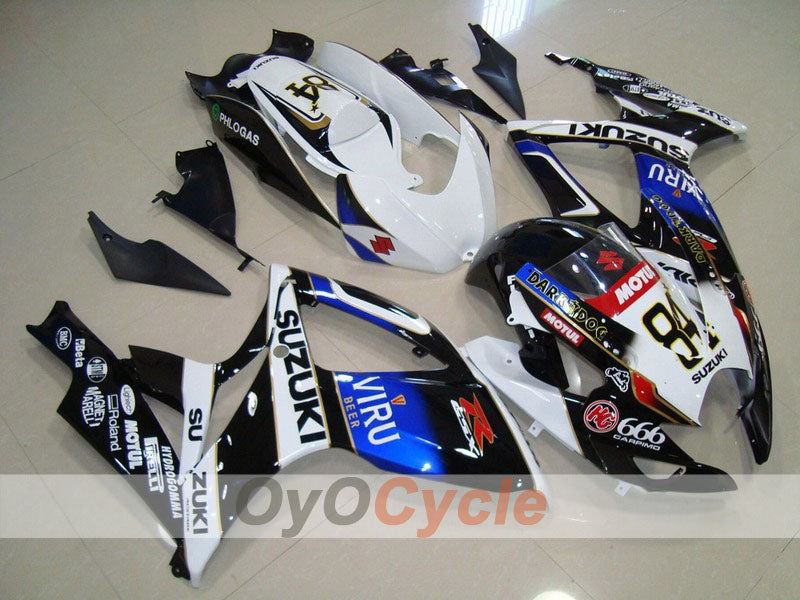 Injection Fairing kit for 06-07 GSX R750 - White, Black - VIRU #OYO87901204 Main image