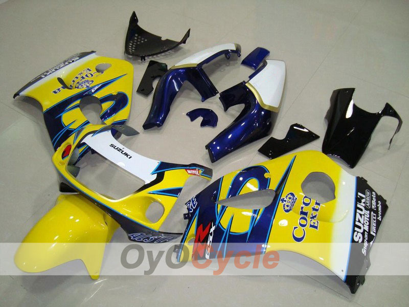 Fairing kit for 97-00 Suzuki GSXR600 - Yellow, Blue - Corona, MOTUL #OYO87902975 Main image
