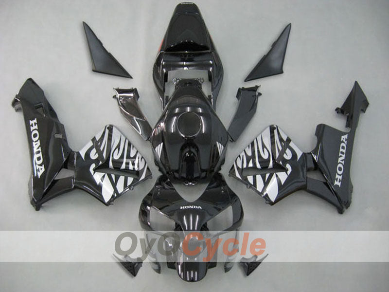 Injection Fairing kit for 03-04 CBR600RR - Black, Silver - Flame #OYO87902511