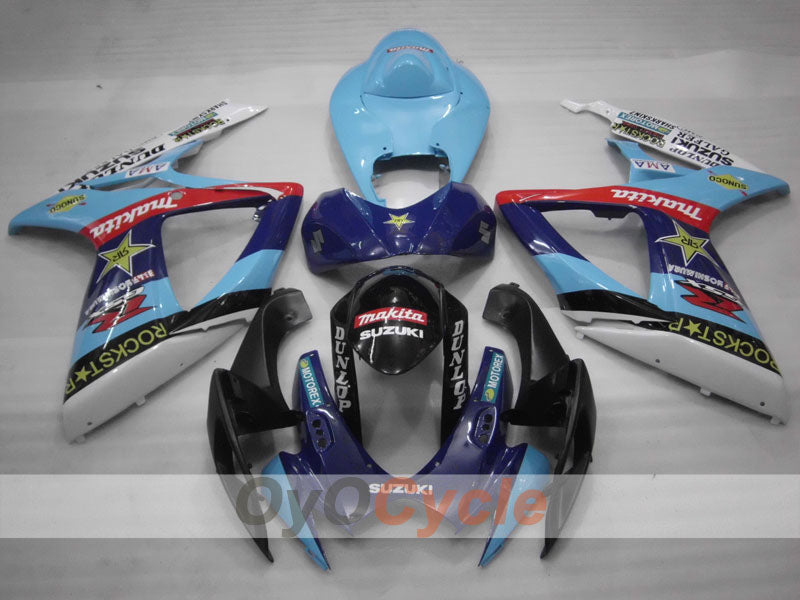 Injection Fairing kit for 06-07 GSX R600 - Blue, Black - DUNLOP #OYO87901466