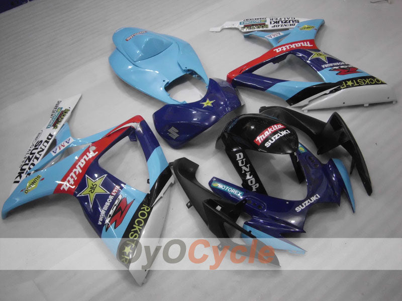 Injection Fairing kit for 06-07 GSX R600 - Blue, Black - DUNLOP #OYO87901466