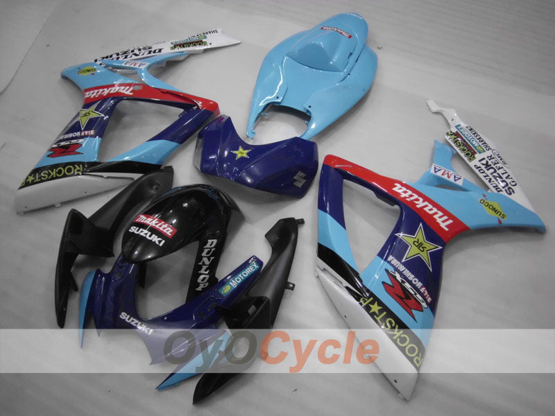 Injection Fairing kit for 06-07 GSX R600 - Blue, Black - DUNLOP #OYO87901466