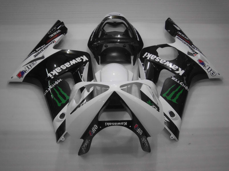 Injection Fairing kit for 03-04 NINJA ZX-6R - White, Black - Monster #OYO87901810