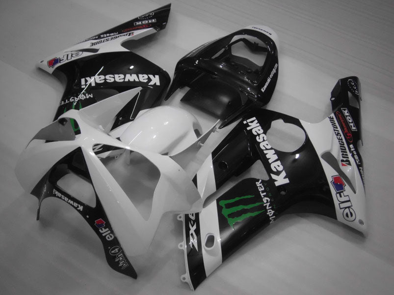 Injection Fairing kit for 03-04 NINJA ZX-6R - White, Black - Monster #OYO87901810