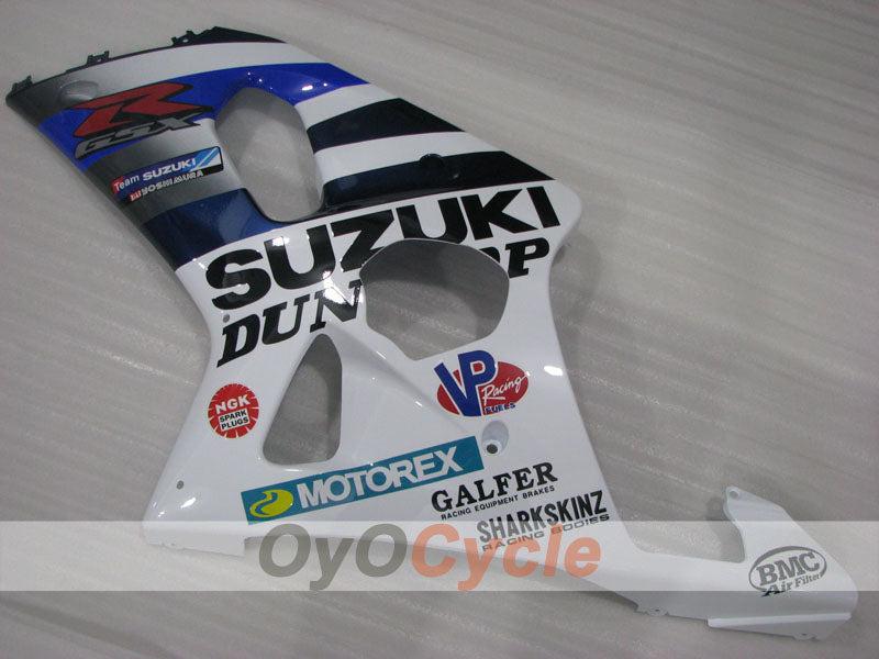 Injection Fairing kit for 00-03 GSX R750 - White, Black - MOTOREX #OYO87905136