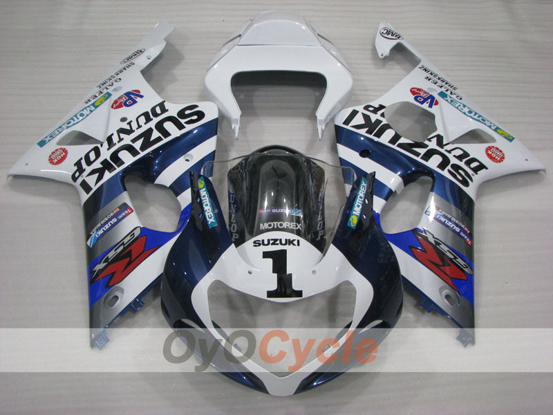 Injection Fairing kit for 01-03 GSX R600 - Blue, White - DUNLOP #OYO87905081 Secondary image