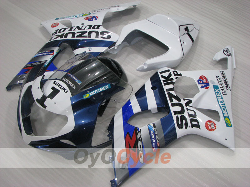 Injection Fairing kit for 00-02 GSX R1000 - Blue, White - DUNLOP #OYO87905182 Secondary image