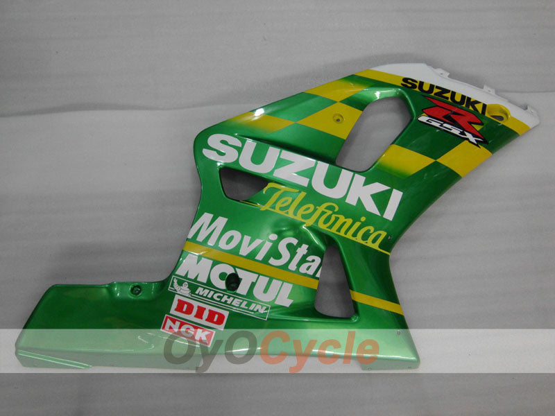 Injection Fairing kit for 01-03 GSX R600 - Green - Movistar #OYO87905088