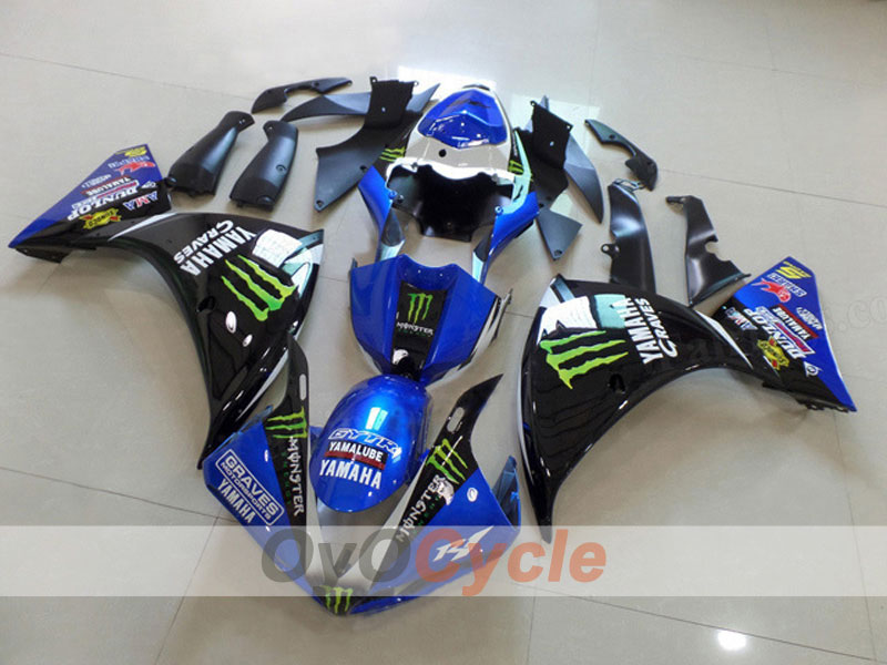 Injection Fairing kit for 12-14 YZF-R1 - Blue, Black - DUNLOP #OYO87903172 Main image