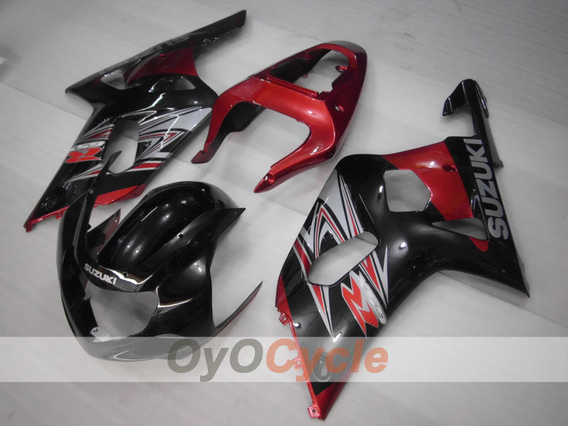 Injection Fairing kit for 01-03 GSX R600 - Red, Black - Factory Style #OYO87901069