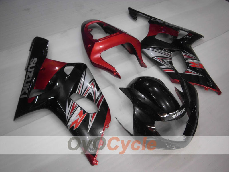 Injection Fairing kit for 01-03 GSX R600 - Red, Black - Factory Style #OYO87901069