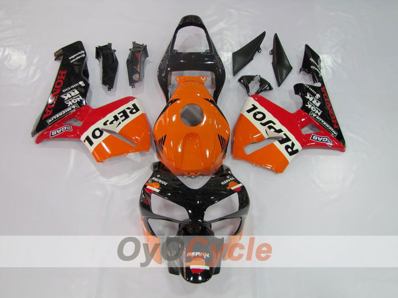 Injection Fairing kit for 03-04 CBR600RR - Orange, Black - Repsol #OYO87902573